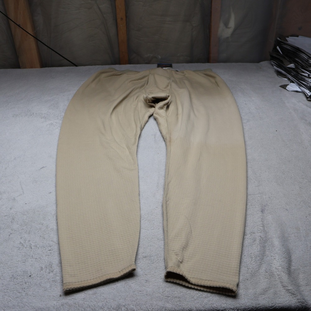 Peckham Thermal Pants Mens XL Beige Midweight Cold Weather Waffle Fleece USA NEW